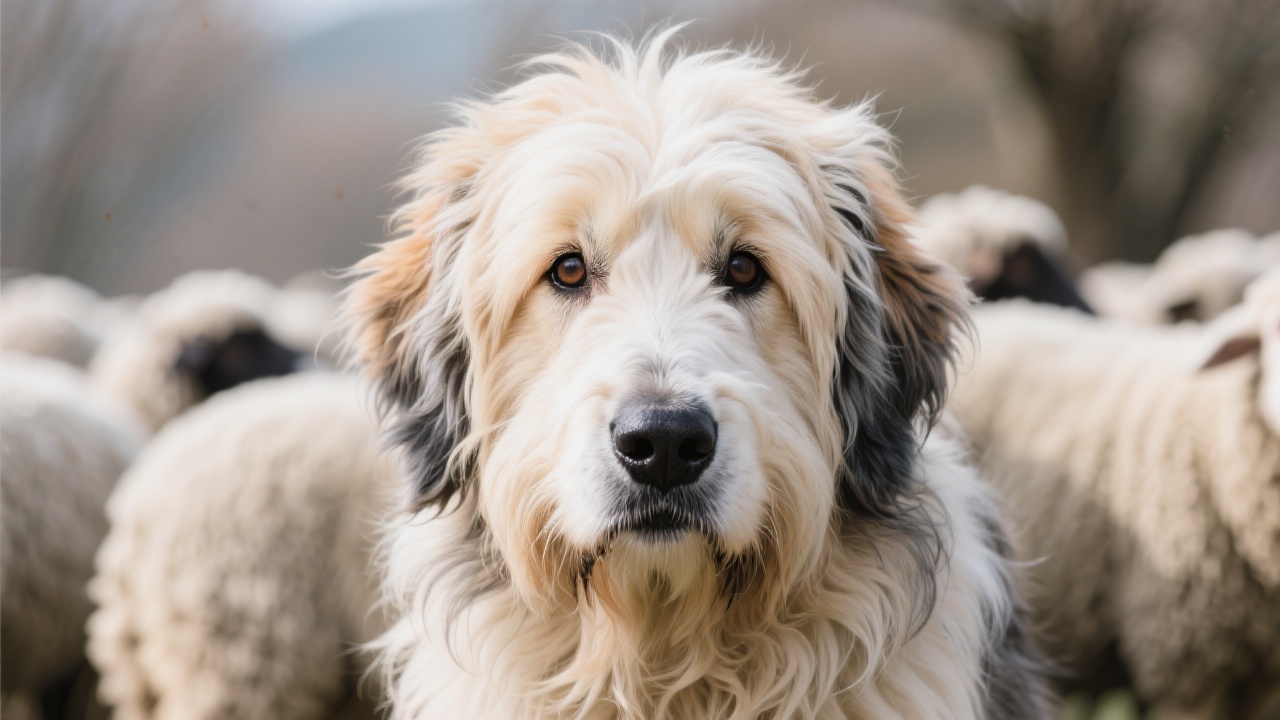 长毛比利牛斯牧羊犬 主视图